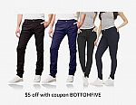 Men's 2-Pack Super Stretch Slim Fitting Chino Pants $15.99