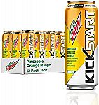 12 Count Mountain Dew Kickstart, Pineapple Orange Mango 16 fl oz $11.40