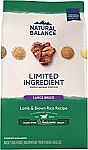 12-lb. Natural Balance Dry Dog Food Lamb & Brown Rice Recipe $26 and more