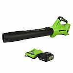 24V Greenworks Brushless Axial Blower w/USB Battery & Charger $63.74
