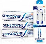 3 x 4oz Sensodyne Extra Whitening Toothpaste and 2 ct Soft Toothbrush $12.65