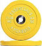Pair of 25lb BalanceFrom Color Coded Olympic Bumper Plate Weight Plates $49.99