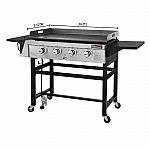 36" Royal Gourmet 4-Burner 52000-BTU Propane Gas Griddle w/ Cover $217.73