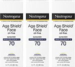 3-Count 3 Oz Neutrogena Age Shield Face Oil-Free Sunscreen Lotion $20.81