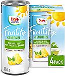4 pack Dole Fruitify Energize, Pineapple Juice & Green Tea Extract 8 fl oz $4