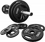 300-Lb BalanceFrom Cast Iron Olympic Weight Set w/ 7' Barbell $299.99