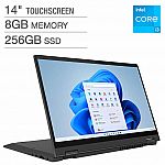 Lenovo Flex 5 2-In-1 Touchscreen Laptop:  i3 1215U, 14" WUXGA, 8GB, 256GB $350