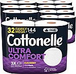64-Count Cottonelle Family Mega Rolls Toilet Paper + $15 Credit $59