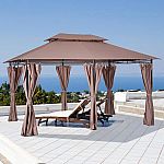 Outsunny 10 ft. x 13 ft. 2-Tier Steel Outdoor Garden Gazebo $284 and more