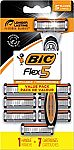 BIC Hybrid Flex 5 Titanium 5 Blade Disposable Razors, 1 Handle and 7 Cartridges $7.48 and more