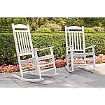 Hampton Bay White Wooden Outdoor Rocking Chair $80 and more