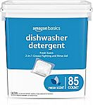 85 Count Amazon Basics Dishwasher Detergent Pacs $8.43