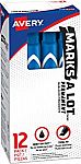 12 Avery Marks-A-Lot Blue Permanent Markers $1.59