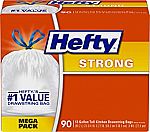 90 Count 13 Gallon Hefty Strong Tall Kitchen Trash Bags $9.76 and more