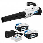 HART 20V 2-Pk 4Ah and Charger Starter Kit & Blower Bundle $99