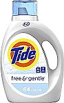 92-Oz Tide Free & Gentle Liquid Laundry Detergent (2-Pack for $17.75)