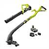 RYOBI ONE+ 18V Cordless String Trimmer/Edger and Blower/Sweeper Combo $99