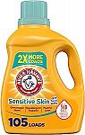 105-Oz Arm & Hammer Sensitive Skin Liquid Laundry Detergent (Fresh Scent) $4