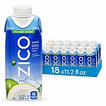 18 Pack ZICO 100% Coconut Water Drink (11.2 Fl Oz) $21