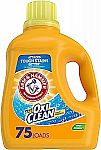 118-Oz Arm & Hammer Plus OxiClean Clean Meadow 75 Liquid Laundry Detergent $7