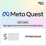 Meta Quest $50 eGift Card $42.50, $50 Happy GC + $7.50 Amazon Credit $50 and more