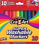 Cra-Z-Art Classic Washable Broadline Markers, 10 Count $0.75