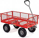 Gorilla Cart 800 Pound Heavy Duty Durable Steel Mesh Convertible Flatbed Wagon Cart $104
