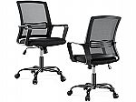 JHK Ergonomic Mid Back Office Desk Chair  w/ Wheels, Lumbar Support & Armrests $38