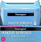 50-Ct Neutrogena Cleansing Makeup Remover Unscented Face Wipes $5.48