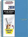 Five Star Small Spiral 2-Subject 100 Sheets Notebook $2.22