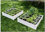 2-pack Vita 4'x4'x11" Modular Vinyl Garden with Planting Grid