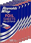 5-Pack 50-Count Reynolds Wrap Pre-Cut Pop-Up Aluminum Foil Sheets $10.46