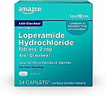 24-Ct Amazon Basic Anti-Diarrheal Loperamide Hydrochloride Caplets $2.78