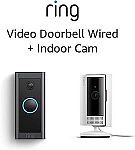 All-new Ring Indoor Cam + Ring Video Doorbell Wired $60