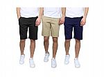 3-Pack Stretch Cotton Twill Chino Shorts (Mens or Boys) $15