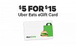 $5 for a $15 Uber Eats eGift Card
