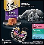 48-Ct SHEBA PERFECT PORTIONS Pate Adult Wet Cat Food Trays $29 and more