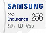 SAMSUNG PRO Endurance 256GB MicroSDXC Memory Card $20 and more