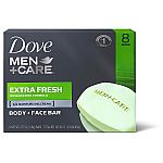 8-Count 3.75oz Dove Men+Care Body and Face Bar $4.12