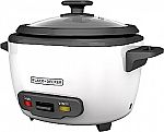 BLACK+DECKER Rice Cooker 16 Cups Cooked with Steaming Basket $24