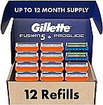 Gillette Mens Razor Blade Refills, 10 Fusion5 + 2 ProGlide $30 and more