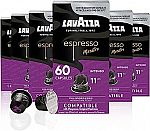60-pack Lavazza Espresso Intenso Medium Dark Roast Arabica & Robusta Aluminum Capsules $11.38