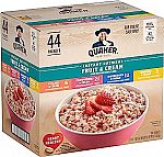 44 Count Quaker Instant Oatmeal Fruit & Cream Variety Pack $8.78