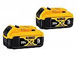 2 pack DEWALT DCB205-2 20V MAX XR 5.0Ah Lithium Ion Battery $116 and more