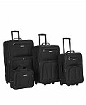 4-Piece Rockland Luggage Journey Softside Expandable Luggage Set $69.70