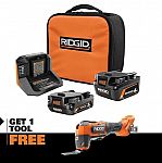 RIDGID 18V MAX Output 4.0 Ah and 2.0 Ah Batteries with 18V Charger