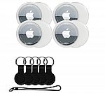 Apple AirTags 4-pack with Luggage Strap and Colored Keychains $80
