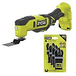 RYOBI ONE+ 18V Cordless Multi-Tool (Tool Only) with 4-Piece Wood and Metal Oscillating Multi-Tool Blade Set $49