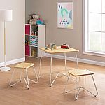 3-Pc Mainstays Kids' Finn Metal & Wood Play Table & Stool Set $40