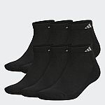 adidas Athletic Cushioned Low Socks 6 Pairs Men's $7